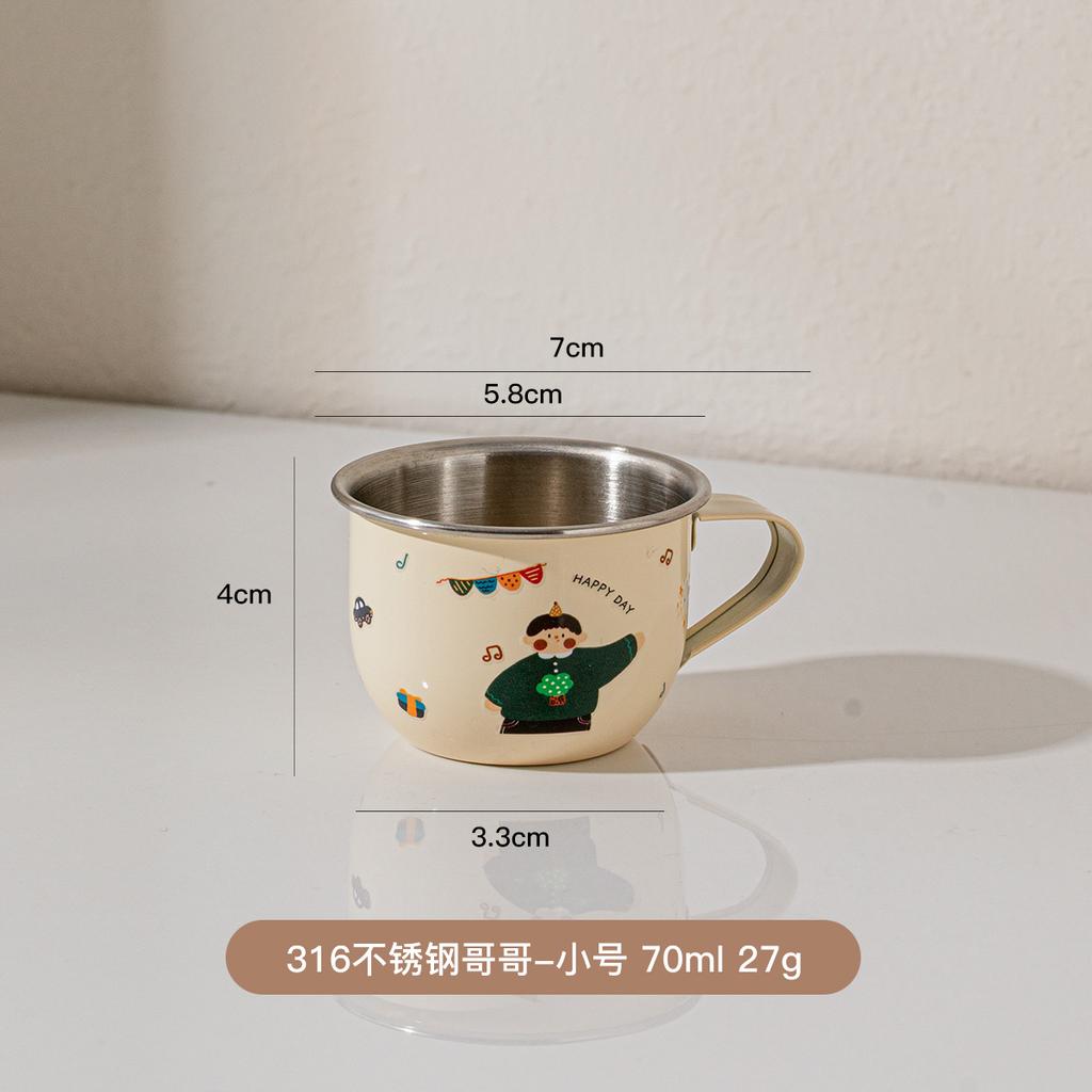 316 stainless steel open mouth small water cup Anti Scalding Milk Coffee Mug Cute Mini Drinking Thermos for Children fashion mug