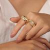 Luxurious French Court Style Copper Ring with Colorful Zircon Inlays, Adjustable for Women