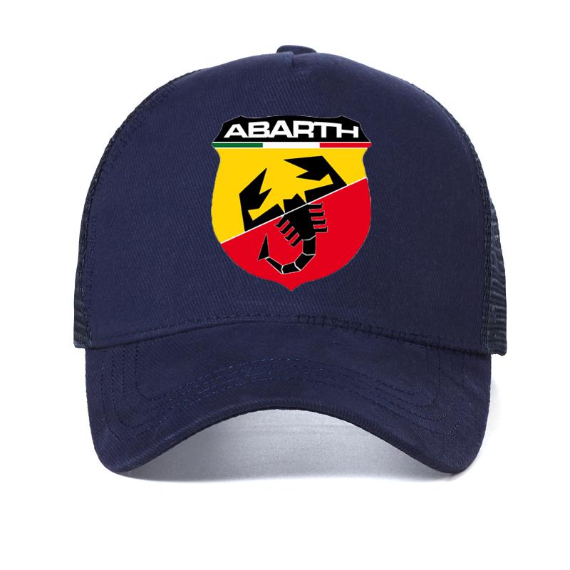 

New Abarth Baseball Cap Fashion summer Cool Abarth caps men outdoor mesh Breathable trucker hat Casual Snapback Hats Adjustable темно-синього кольору