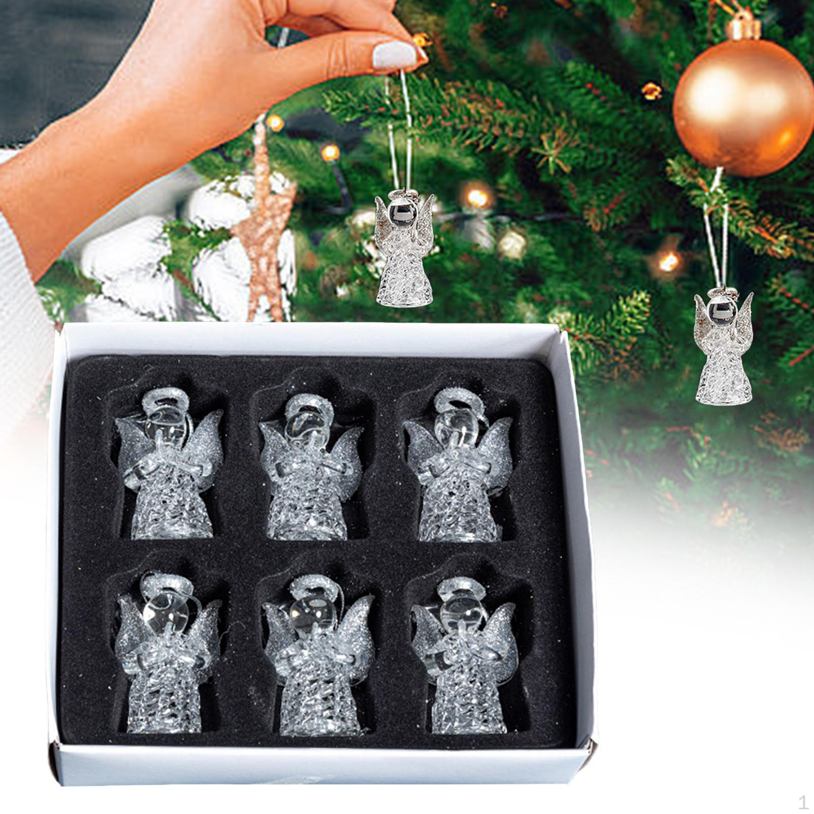 

6 шт. подвесных украшений для рождественской елки для общежития, офиса, интерьера, зимы, Рождества, подвески 2.1 cmx4.2 cm серебряный