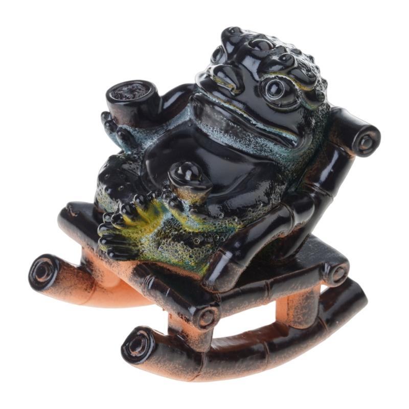 Resins Rocking Chair Frogs Teas Pet With Exquisites Craftsmanship Temperature Sensitive Color Changing For Home Decors