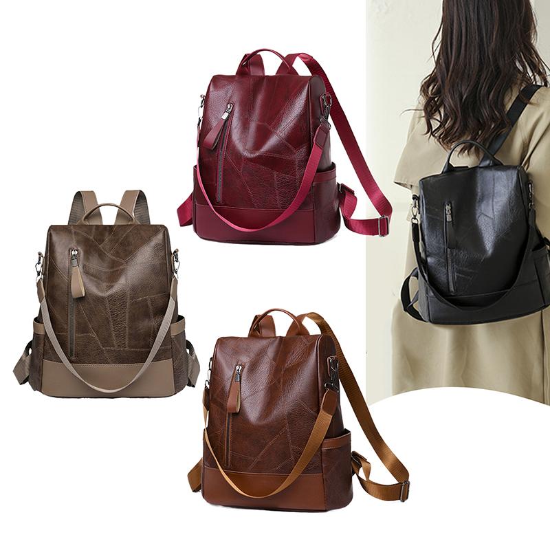 College Damen Rucksack Designer Weiches Leder Vintage Packtasche Weiblich Reise Rucksack Schultaschen Für Teenager Mädchen Umhängetasche