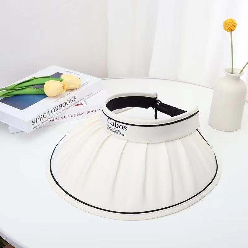 Summer sunscreen visor, new hat with enlarged brim, adult empty top hat, face covering and face showing, small summer cool hat for women