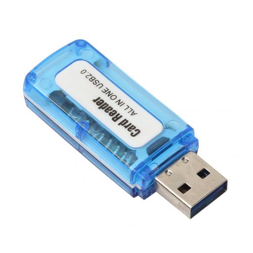 

1 шт. USB 2.0 4-в-1 Устройство для чтения карт памяти M2 SD SDHC DV TF 480 Мбит/с синий