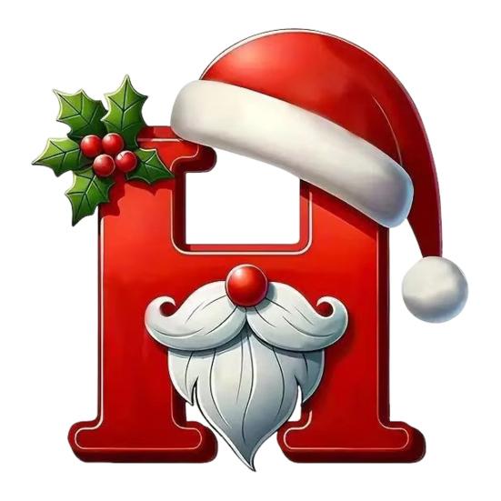 26 Letters Christmas Ornaments Personalized Santa Claus Monogram Initial Letter Xmas Tree Pendant for Tree DIY Craft Home Decor