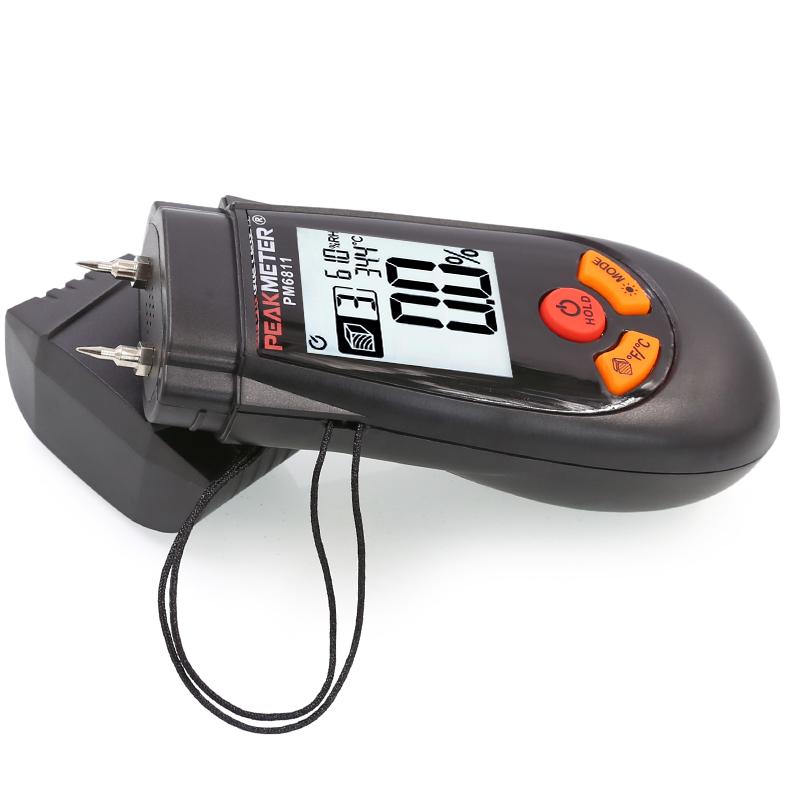 PEAKMETER PM6811 Wood Moisture Meter, Moisture Tester for Measuring Moisture Content In Wood, Cardboard, and Flooring