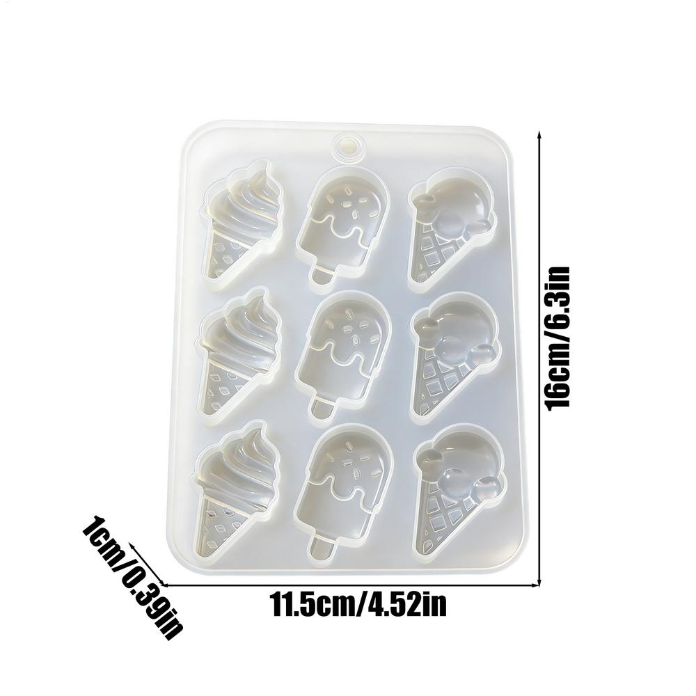 Matriță Silicon Formă Înghețată 9 Cavități Matriță Rășină pentru Pandantiv Chei DIY Bijuterii Fondant Dulciuri Artizanat Coacere