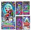 Fluorescerande Juldörröverdrag 71x35 tum Lyser i Mörkret Dörrbanner med Jultomte Gran Presentask för Vinter ytterdörr Fest Väggdekor