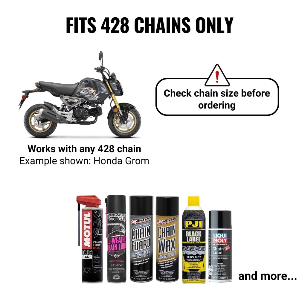 Oinker Motorcycle Chain Applicator | Mess Free Chain Chain Attachment | For 428 Chain Sizes