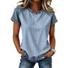 Top da Donna Casual a Manica Corta Patchwork Stampato Girocollo Vestibilità Larga T-shirt Blusa con Cuciture Stile Denim per Uso Quotidiano