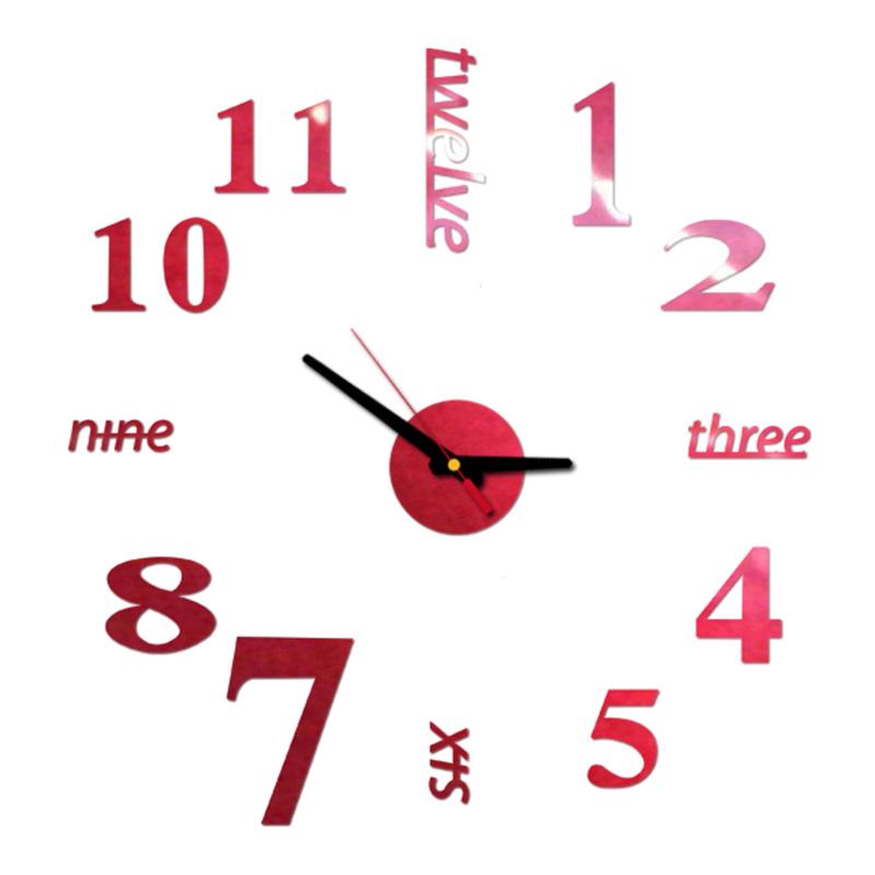 Wanduhr Rahmenlos Digitale Wanduhren DIY Acryl Wandaufkleber Quarz Leise Uhr für Zuhause Büro Wanddeko Horloge Murale