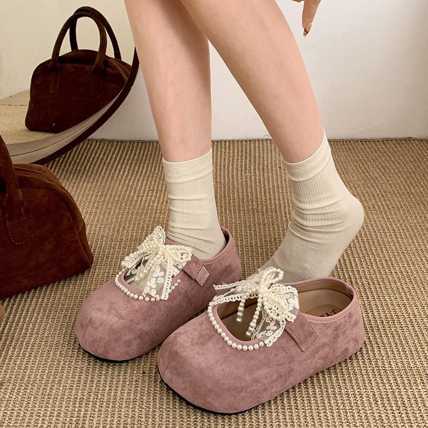 Pearl Temperament Fairy Style Platform Bag Head Slippers Female Summer Wear 2025 New Versatile Height Increase Half Drag Birkenstocks