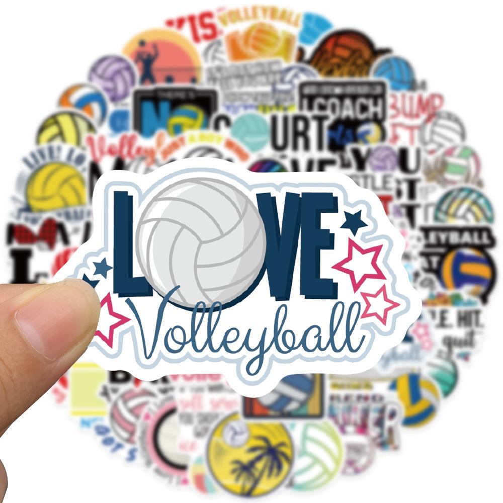 50 Cartoon Volleyball Stickers Personalized Decorative Suitcase Notebook Waterproof Stickers