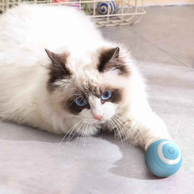 Automatic Rotation Cat Toys Interactive 42MM Intelligent Awakening Animal Toy Game Food Grade Rolling Ball Bite Resistant Companion Toys Pet Products