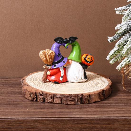 Couple Gnome Ornament Love Heart Kissing Faceless Dwarf Statue Resin Sculpture Home Office Desktop Decoration Ornament