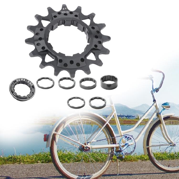 Fahrrad Ritzel Single Speed Kassette, 16T 18T Mountainbikes Single Speed Umrüstsätze mit Distanzstücken und Sicherungsringen