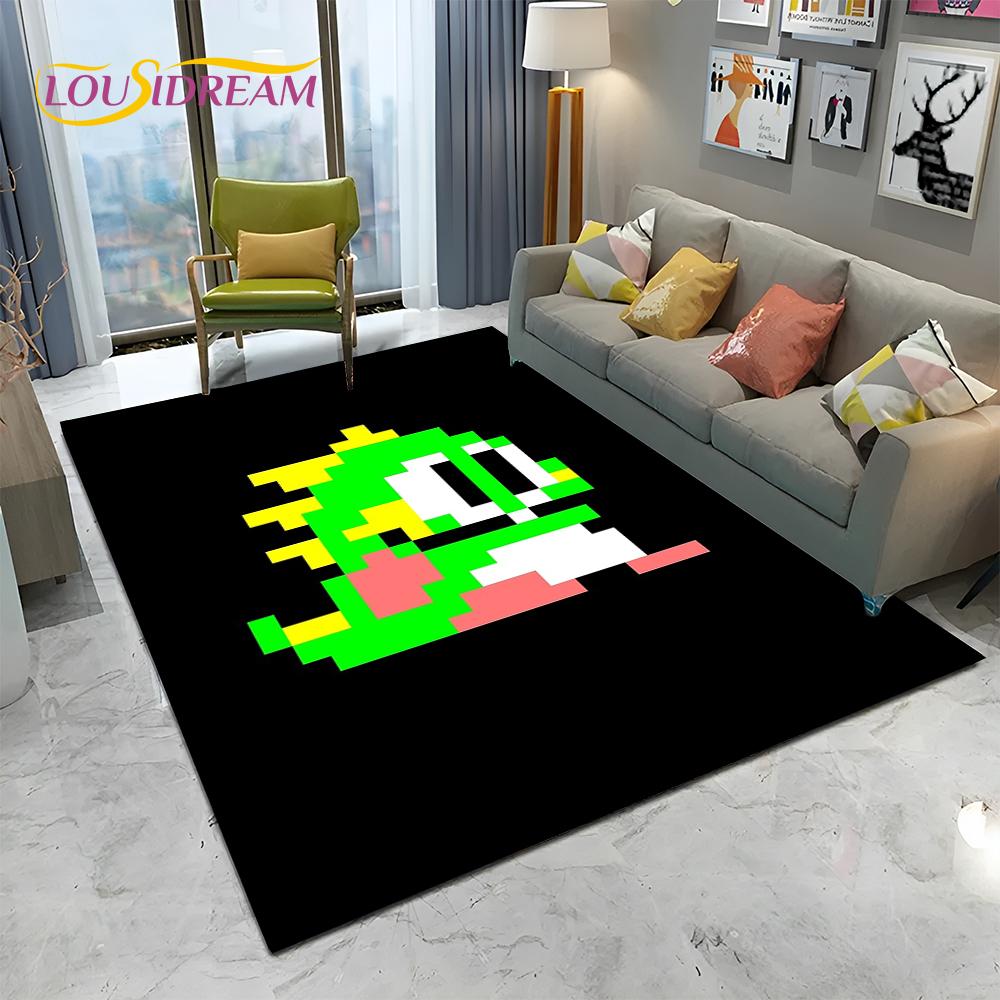 Cartoon Bubble Bobble Game Gamer Carpet Rug for Home Living Room Bedroom Sofa Doormat Decor,kid Play Area Rug Non-slip Floor Mat
