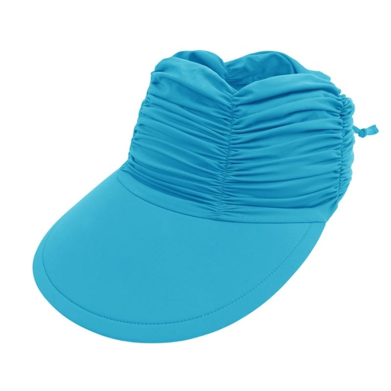 Long Brim Sun Hat for Women Breathable Open Top Sun Beach Cap UV Protective Hat with Adjustable Strap Foldable Visor Hat