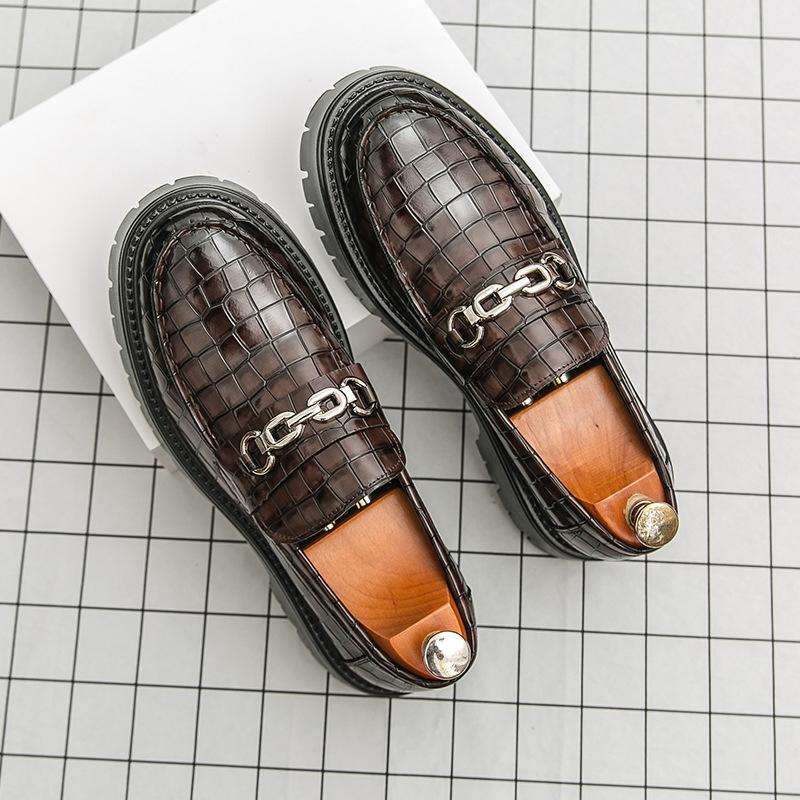 

Men s shoes 2025 large size leather shoes men s 46 British style casual driving shoes foreign trade business dress small leather shoes 46 коричневый