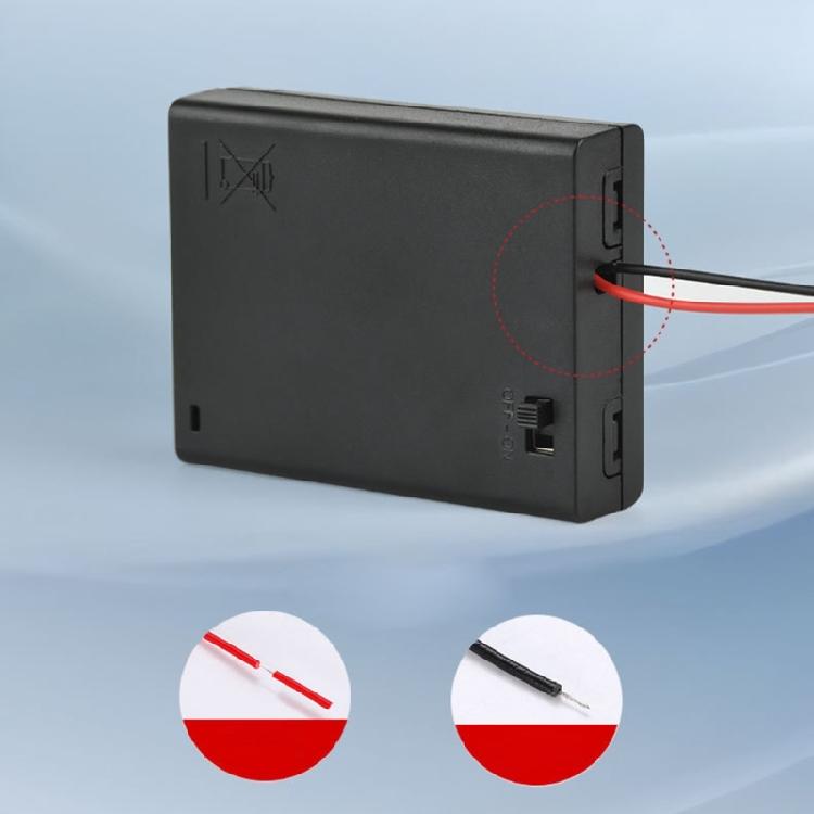 6V Power Supply Case for 4 3A Batteries Featuring Switcher Control and Secure Spring Contacts