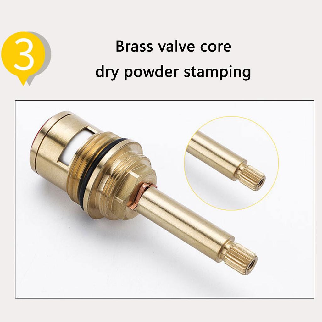 Drip Resistant Faucet Valves Replacement Brass Ceramic Stem Disc Cartridges Hot And Cold Water Spool Easy to Install