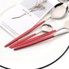 Rot Silber Geschirr Set Abendessen Gabel Messer Suppe Eis Löffel Besteck Set Edelstahl Western Besteck Silberbesteck Set