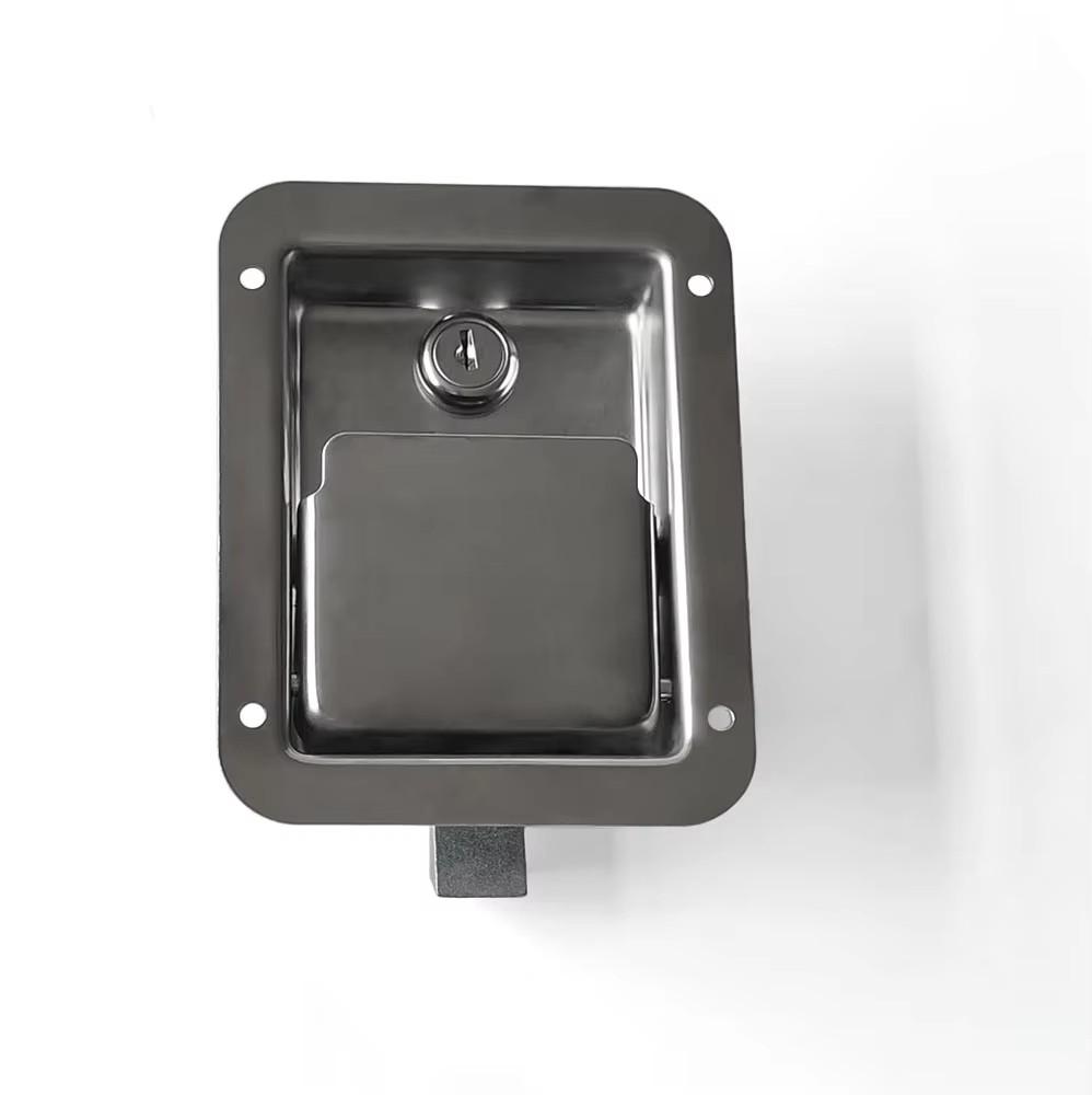 RV Toolbox Paddle Handle Lock with Key Locking Trailer Door Cabinet Embedded Panel Stainless Steel Latch Stainless Steel&Door Lock
