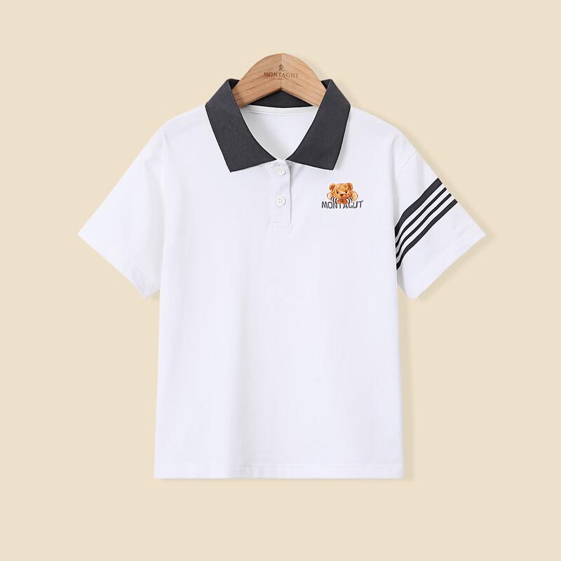 Montagut Kids' 2026 Summer Bear Print Polo T-Shirt