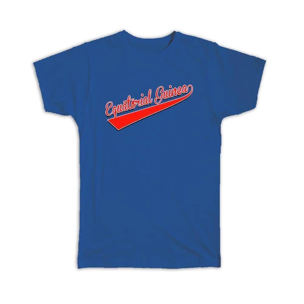 Gift T-Shirt : Equatorial Guinea Flag College Script Country Guinean Expat S