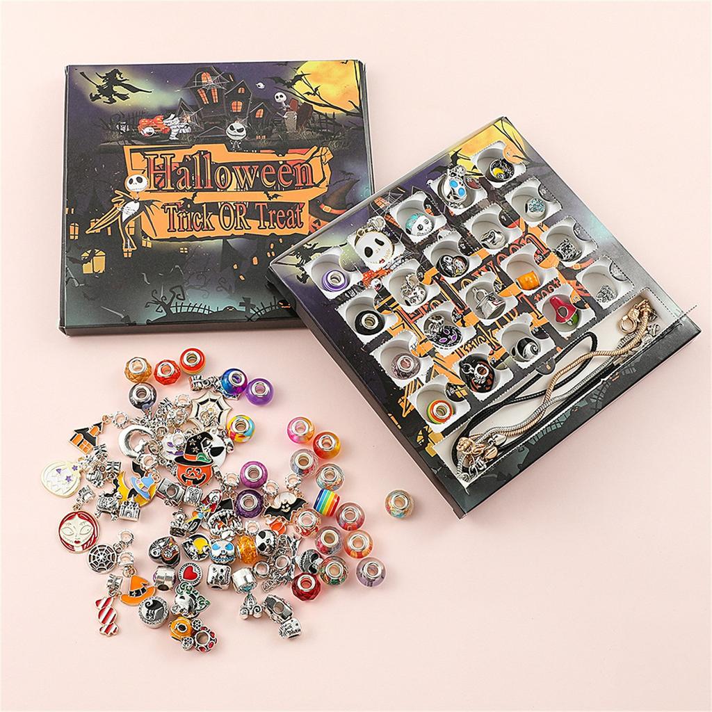 Halloween Advent Calendar Girls, DIY Bracelet Making Kit For For Kids Adult,  Halloween Countdown Calendar Jewelry Gifts