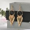 Women Tassel Geometric Earrings Long Round Retro Fashion Earrings