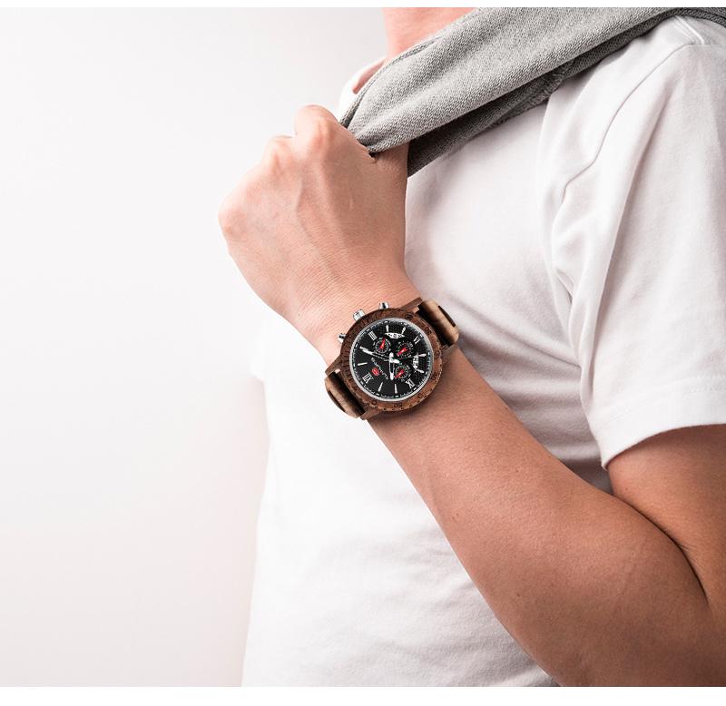 Arteinolivo Forma Elementi e Design, Orologio da polso, automatico - Made in Italy legno di Ulivo Italiano, uomo