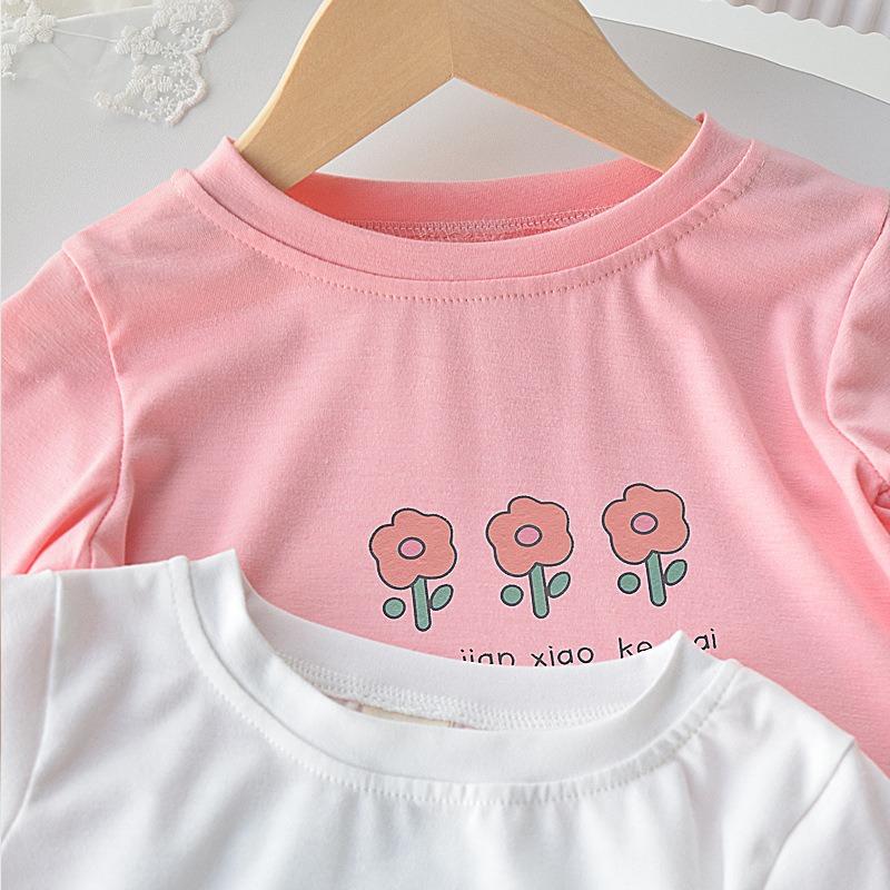Cute Sweet Kids Girls Long Sleeve Casual Basic T Shirt Daily Top