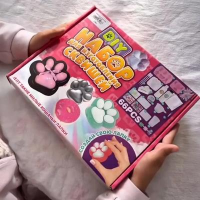 DIY Taba Squishy Kit Set Vloeibare Gel Vloeibaar Siliconen Squishy Maak Kit Perfect Kawaii Taba Squishy Kat Cartoonfiguren