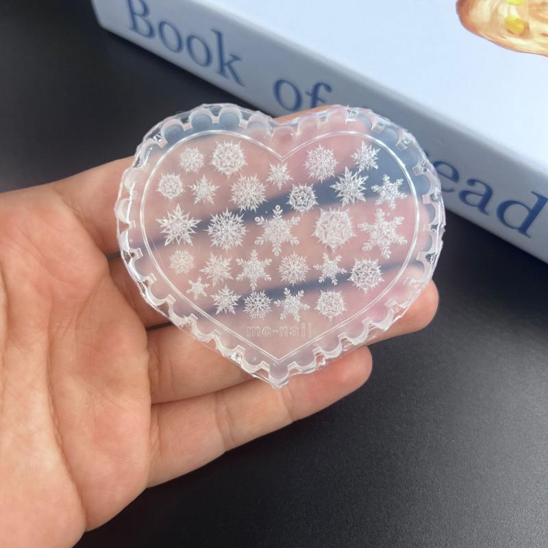 Festive DIY Nail Art Decoration, Christmas Snowflakes 3D Mold, Transparent Silicone Acrylic Manicure Template for Nail Charm