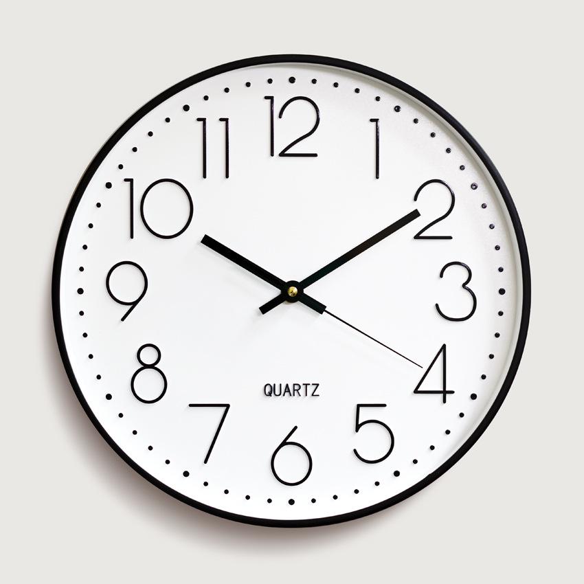 Plastic Silent Wall Clock, Creative and Fashionable Three-dimensional Digital Scale Wall Clock for Living Room, Clock 12 Inches 30CM