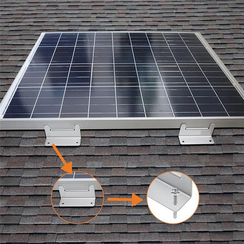 Roof Mounting Z-Style Solar Panel Bracket Kits 8PCS Photovoltaic Panel Z-Bracket Stand For Car Boat RV Yacht Black