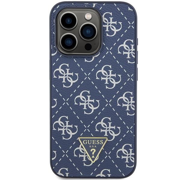Guess Guhcp15Lpg4Gpb Iphone 15 Pro 6.1 Niebieski/Blue Hardcase 4G Triangle Metal Logo