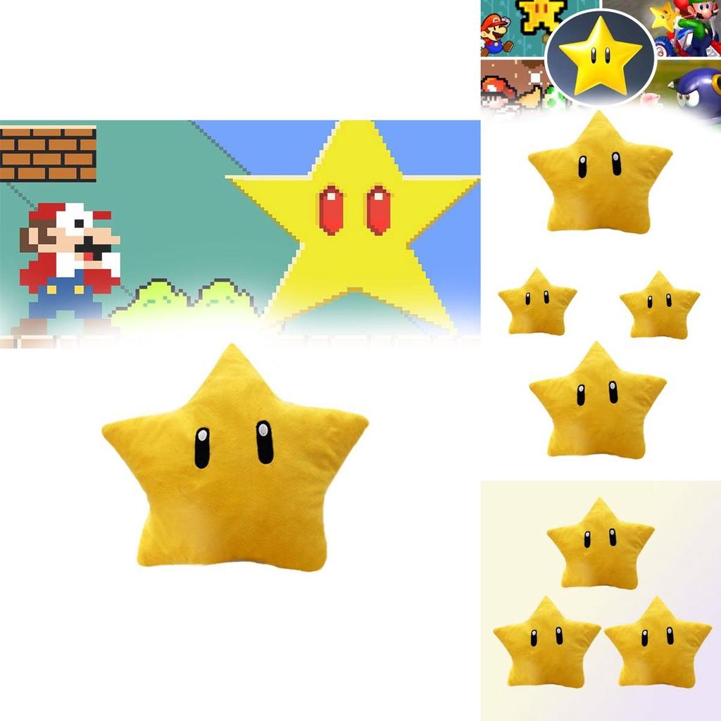 Super Mario Yellow Star Plush Toy 30cm Short Furry Figure