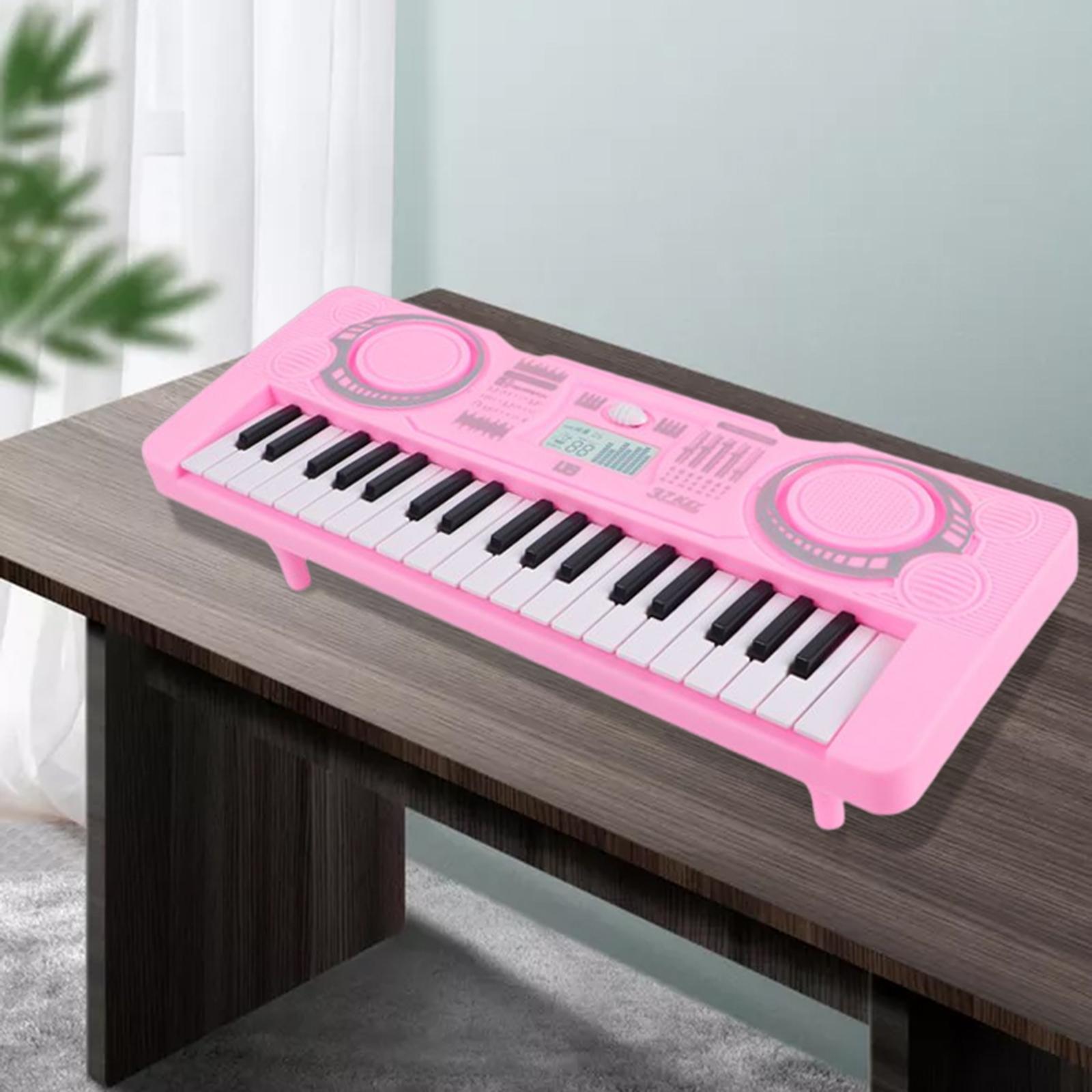 

37-Key Electric Keyboard Piano for Home And Events, Music Learning Instrument розовый