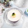 120 Pieces Silver Paper PlaceMats Glitter Diamonds Round Disposable Table Mats Decorative Paper Mats for Dining Wedding Birthday Silver Glitter