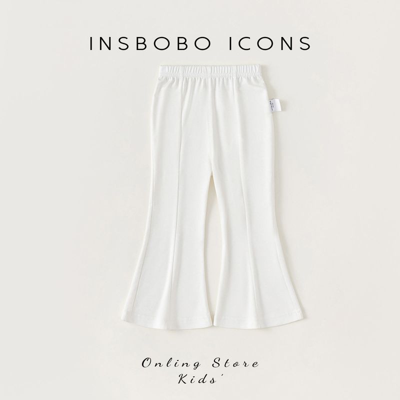 Insbobo Girls  Pants Summer New Children s Flared Pants Baby Leggings Casual Style Children s Clothing Girls Trendy White 90