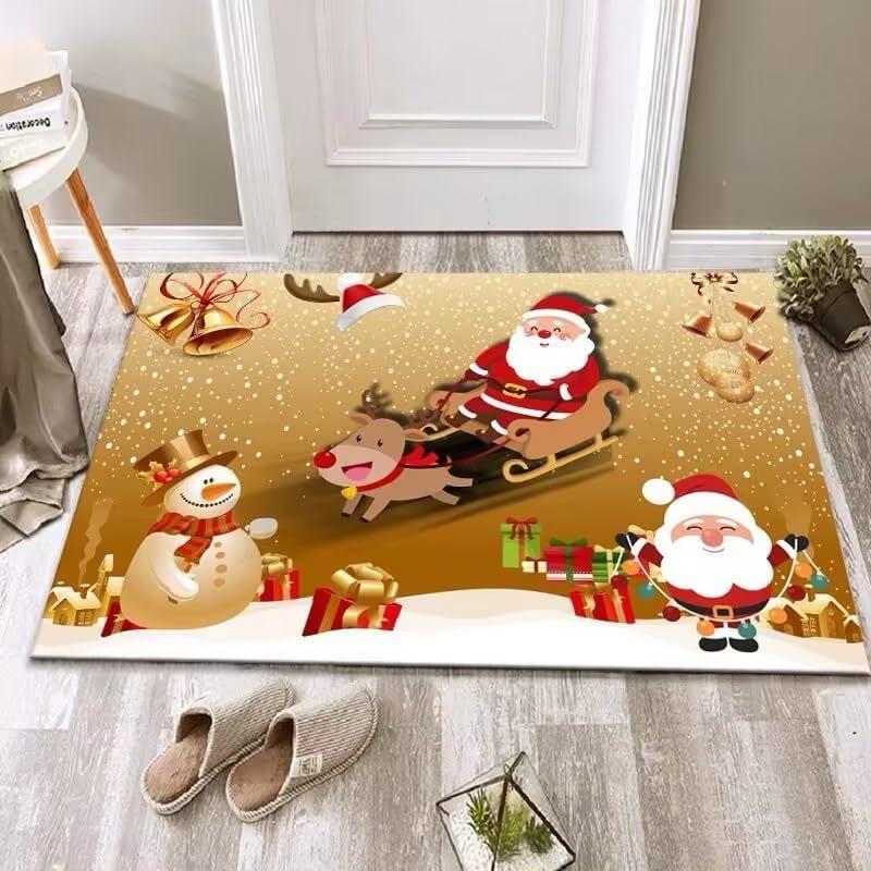 Christmas Holiday Welcome Rug Doormat Festive NonSlip Door Rug for Living Room Bedroom Kitchen Entrance Home Seasonal Decor