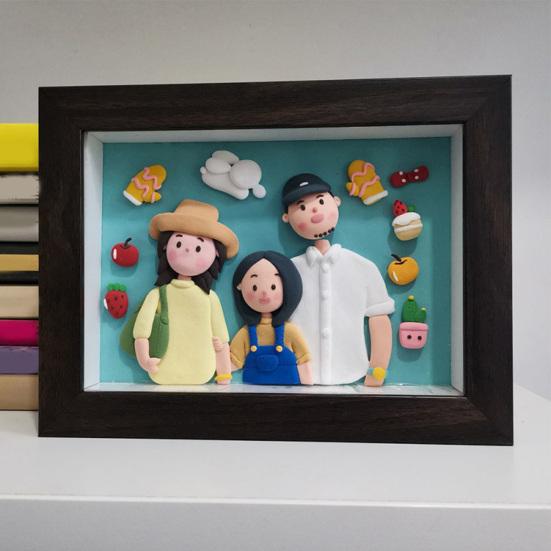 DIY Lufttrocknender Ton Set 3D Fotorahmen Basteln für Paare Valentinstag Geburtstagsgeschenk Nicht klebender Modellierton für Kinder Erwachsene