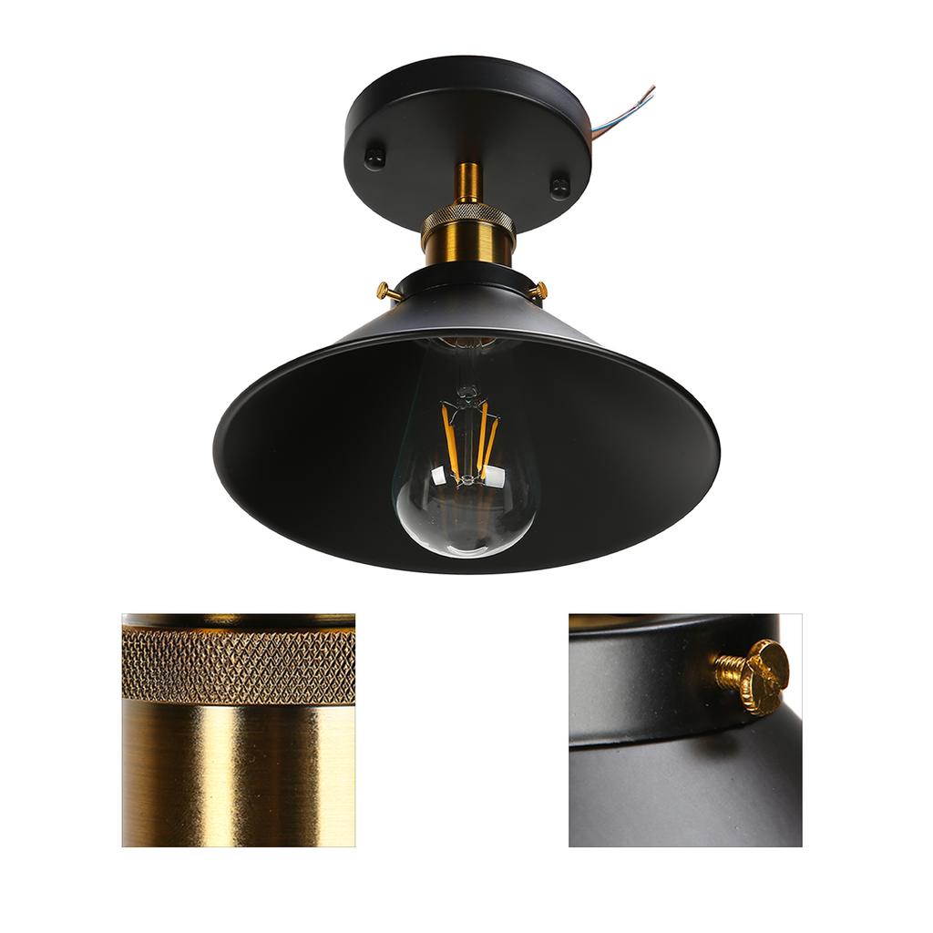 E27 Ceiling Light Industrial Black Wrought Iron Ceiling Lamp for Farm Kitchen Corridor 85?240V