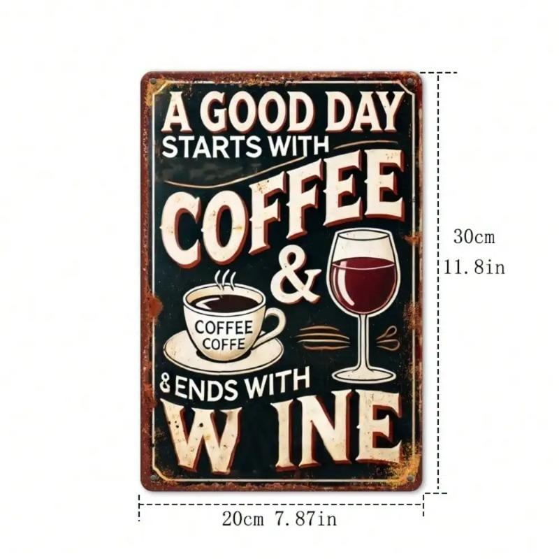 Funny Coffee Wine Metal Sign Vintage Bar Cafe Wall Decor Home Art Gift