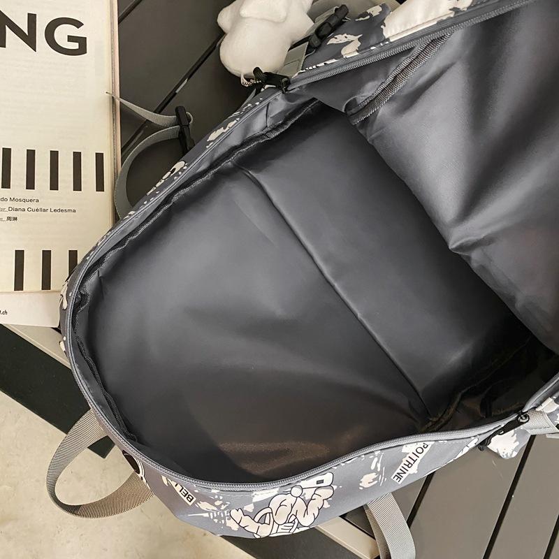 School bag large capacity multi-compartment tide cool junior high school students design sense versatile personality graffiti back