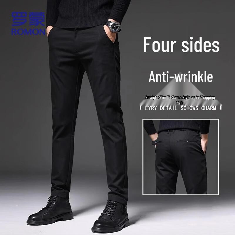 

ROMON Men s Straight-Leg Stretch Casual Pants ZH8900 32