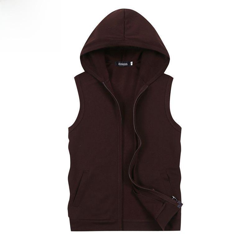 Men's Hooded Sleeveless Fitness Vest - Slim Fit Summer Waistcoat