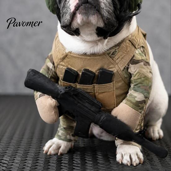 Doggy Hero Costume Dog Tactical Soldier Costume, Halloween Military Pet Outfit, Harness Gift for Lovers Uniform with Hat, Funny Cosplay Outfit